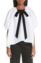 Women's Cecilie Bahnsen Christine Puff Sleeve Satin Blouse Us / 8 Uk - White