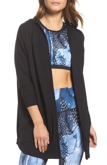 Women's Beyond Yoga Love & Fleece Hooded Cardigan - Black