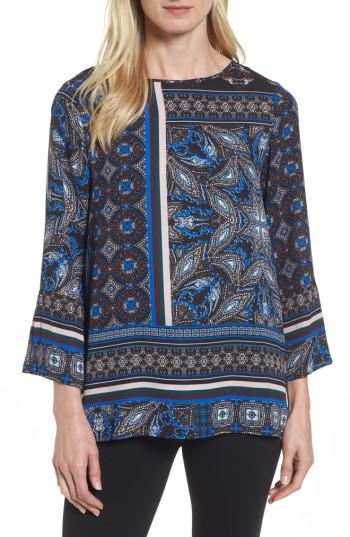 Women's Chaus Bell Sleeve Border Print Blouse