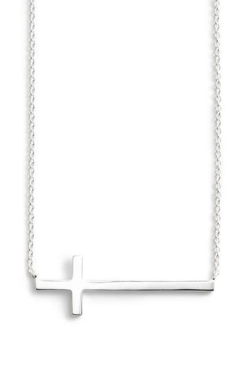 Women's Argento Vivo Modern Sideways Cross Pendant Necklace