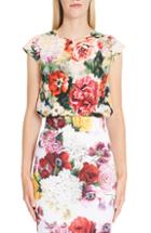 Women's Dolce & Gabbana Floral Print Cady Top Us / 38 It - Pink
