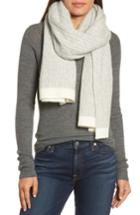 Women's Halogen Cable Knit Cashmere Scarf, Size - Grey