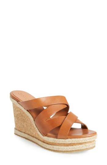 Women's Jimmy Choo 'prisma' Leather Wedge Sandal .5us / 39.5eu - Brown