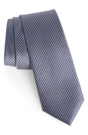 Men's Calibrate Anser Solid Silk Tie, Size - Grey