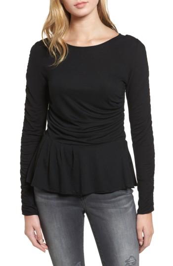 Women's Hinge Draped Jersey Top, Size - Black