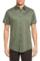 Men's Vince Trim Fit Short Sleeve Sport Shirt - Green