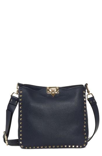 Valentino Garavani Small Rockstud Leather Hobo - Red