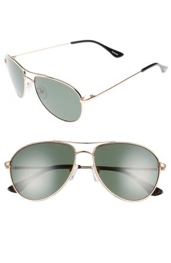Women's Brightside Orville 58mm Polarized Aviator Sunglasses - Gold/ Green Polar