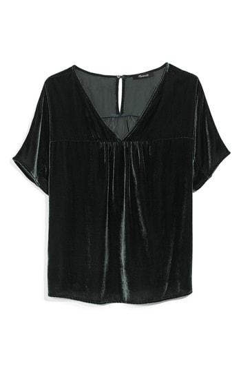 Women's Madewell Velvet Rhyme Top, Size - Green
