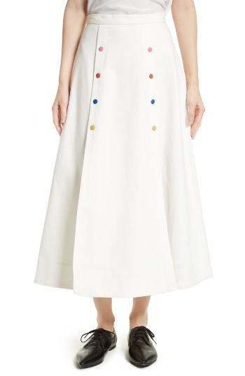 Women's Saloni Candy Stretch Cotton Midi Skirt