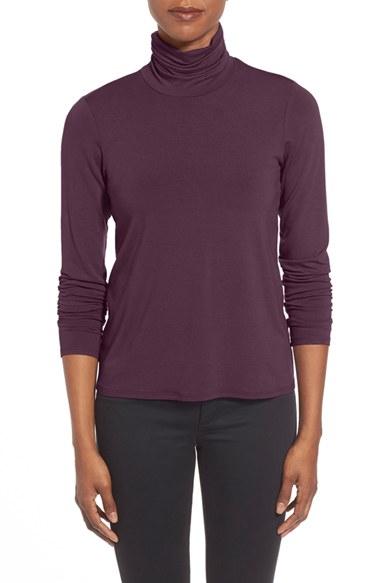 Women's Eileen Fisher Scrunch Neck Top - Purple
