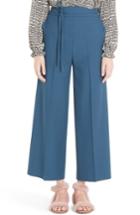 Women's Valentino Tie Waist Crop Wool Pants - Blue