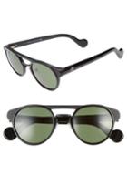 Women's Moncler 50mm Keyhole Sunglasses - Shiny Black/ Green