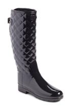 Women's Hunter Original Refined High Gloss Quilted Rain Boot M - Black
