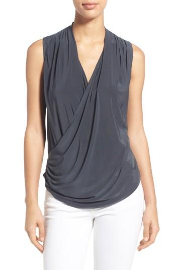 Women's Nic+zoe 'feel Good' Wrap Front Top - Grey