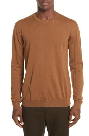 Men's Lanvin Open Stitch Wool Sweater - Brown