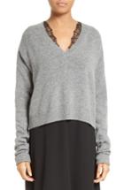 Women's Mcq Alexander Mcqueen Wool & Cashmere Cutout Sweater, Size - Grey