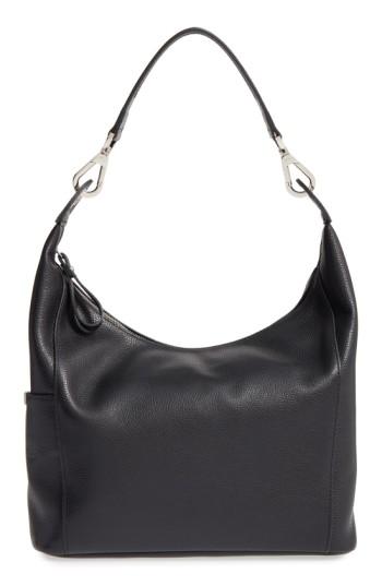 Longchamp 'le Foulonne' Leather Hobo Bag - Black