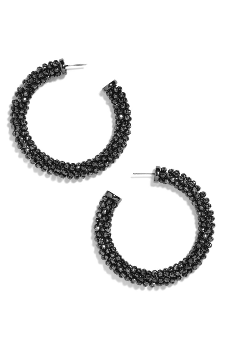 Women's Baublebar Faceted Beaded Hoop Earrings