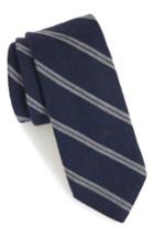 Men's Nordstrom Men's Shop Deo Stripe Wool Tie, Size - Blue