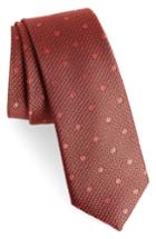 Men's Calibrate Texture Dot Silk Tie, Size - Orange