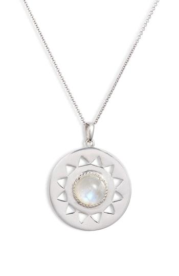 Women's Anzie Mayan Disk Moonstone Pendant Necklace