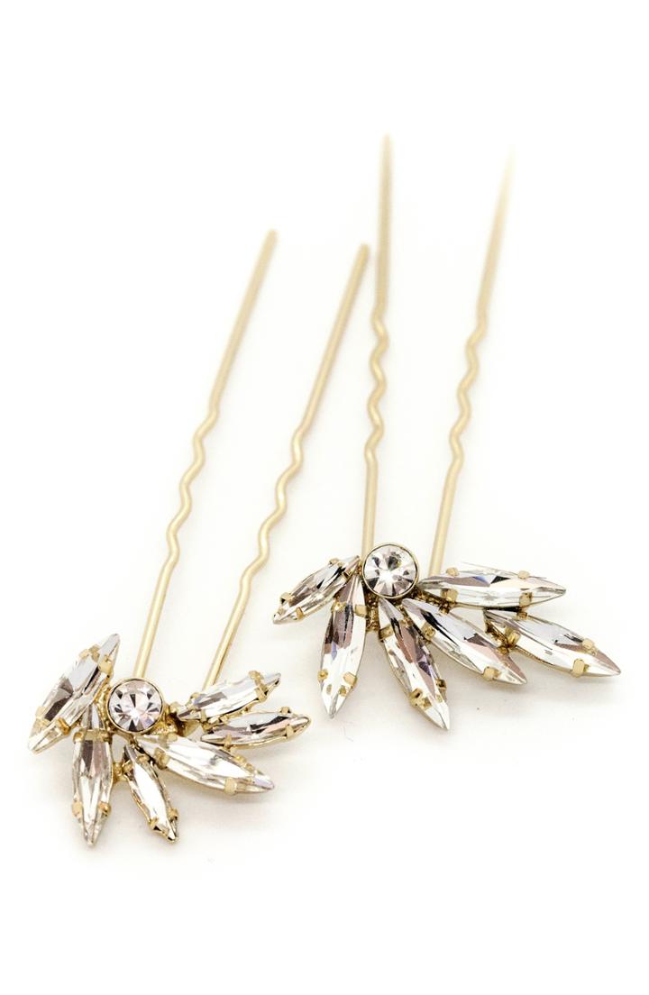 Brides & Hairpins Ceres Set Of 2 Hair Pins, Size - Metallic