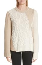 Women's Co Patchwork Cable Knit Sweater - Ivory