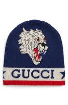 Men's Gucci Tiger Snake Wool Beanie - Red