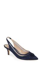 Women's Nina Taela Floral Embellished Slingback Pump M - Blue