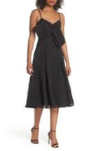 Women's Fame And Partners Susie Textured Tea Length Dress - Black
