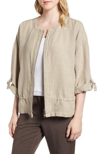 Women's Eileen Fisher Drawstring Organic Linen Jacket - Beige