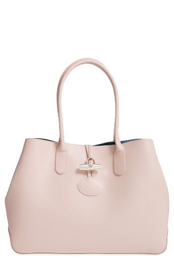 Longchamp Roseau Leather Shoulder Tote - Ivory