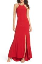Women's Morgan & Co. Strappy Trumpet Gown /4 - Red
