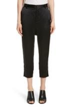 Women's Nili Lotan Paris Silk Crop Pants - Black