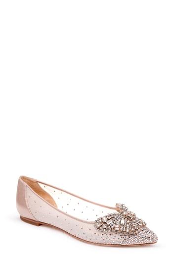Women's Badgley Mischka Quinn Flat M - Beige