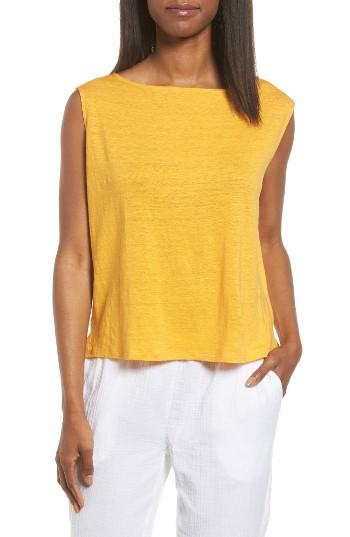 Women's Eileen Fisher Organic Linen Top, Size - Orange