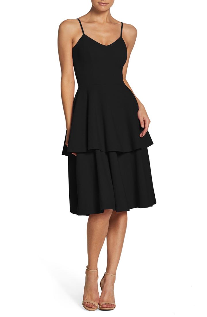 Women's Dress The Population Yasmin Tiered Dress - Black
