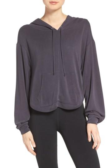 Women's Free People Fp Movement Back Into It Cutout Hoodie - Black