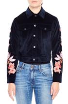 Women's Sandro Embroidered Crop Velvet Jacket