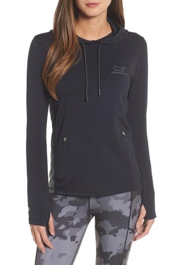 Women's Vineyard Vines Performance Camo Whale Hoodie - Black