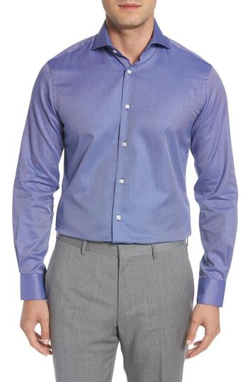 Men's Ike Behar Regular Fit Solid Dress Shirt .5 32/33 - Blue