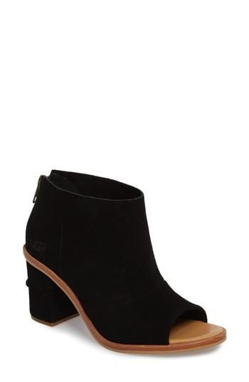 Women's Ugg Ginger Peep Toe Bootie M - Black