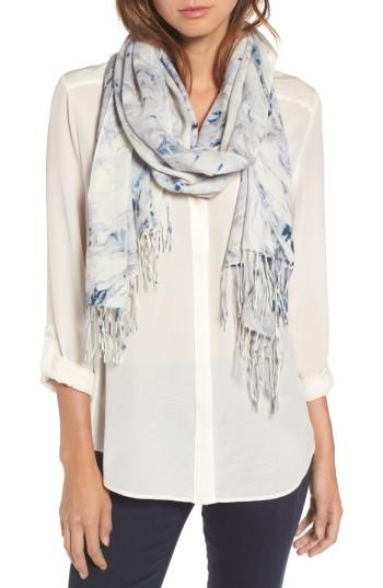 Women's Nordstrom Marble Tissue Wool & Cashmere Scarf, Size - Grey