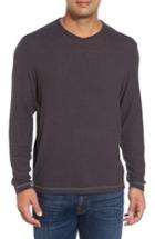 Men's Tommy Bahama 'leeward' V-neck Long Sleeve T-shirt, Size - Grey