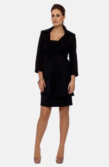 Women's Eva Alexander London Wrap Tie Virgin Wool Blend A-line Maternity Jacket