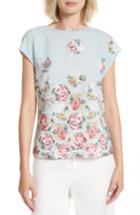 Women's Ted Baker London Soma Patchwork Woven Front Tee - Blue