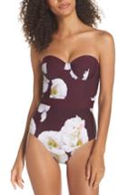 Women's Ted Baker London Garciaa Gardenia Underwire One-piece Swimsuit C/d - Burgundy