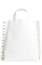 Tricot Comme Des Garcons Studded Faux Leather Tote - White