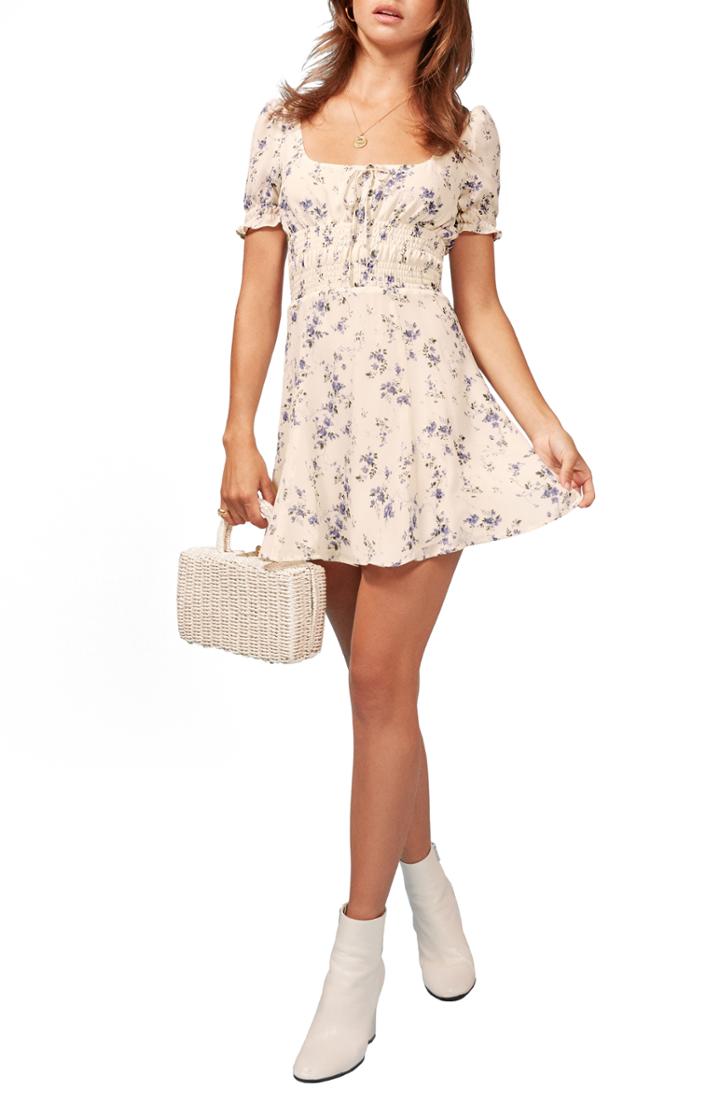 Women's Reformation Linley Smocked Minidress